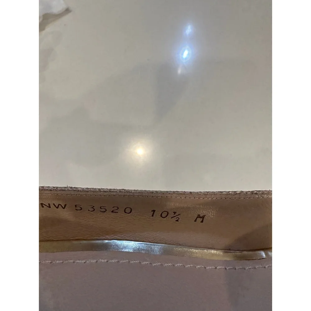 Stuart Weitzman Womens Gold Metallic Peep Toe Pumps Heels NW 53520 Size 10.5 M